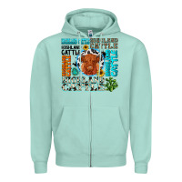 Seafoam highland cattle Zipper Hoodie - texasbilliewilder