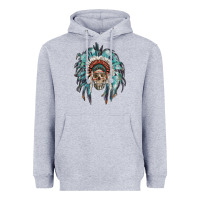Indian Headdress With Native American Skull Heavyweight Hoodie | Teevron