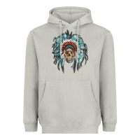 Moon Dust indian headdress with native american skull Heavyweight Hoodie - RanaPortraitStore