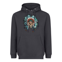 Smoke indian headdress with native american skull Heavyweight Hoodie - RanaPortraitStore