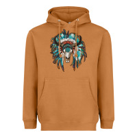 Meerkat indian headdress with bull skull Heavyweight Hoodie - RanaPortraitStore
