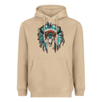 Mushroom indian headdress with bull skull Heavyweight Hoodie - RanaPortraitStore