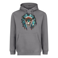 Storm indian headdress with bull skull Heavyweight Hoodie - RanaPortraitStore
