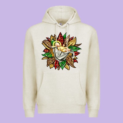 Christmas Baby Jesus Sunflower Premium Hoodie Designed By Jasminsmagicworld