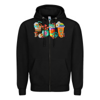 Black hippie coffee cups Zipper Hoodie - texasbilliewilder