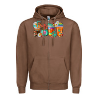 Hippie Coffee Cups Zipper Hoodie | Teevron