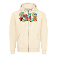 Sandshell hippie coffee cups Zipper Hoodie - texasbilliewilder