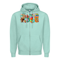Seafoam hippie coffee cups Zipper Hoodie - texasbilliewilder