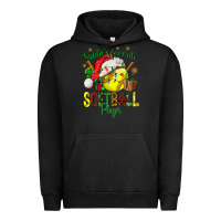 Pigment Black Santa's Favorite Softball player Urban Hoodie - NancyCooperArtShop