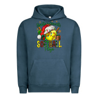Pigment Midnight Navy Santa's Favorite Softball player Urban Hoodie - NancyCooperArtShop