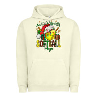 Pigment Pistachio Santa's Favorite Softball player Urban Hoodie - NancyCooperArtShop