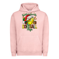 Pigment Salmon Santa's Favorite Softball player Urban Hoodie - NancyCooperArtShop