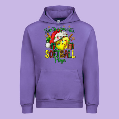 Santa's Favorite Softball Player Urban Hoodie Designed By Nancycooperartshop