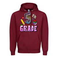 Burgundy Fifth Grade Zipper Hoodie - RanaPortraitStore