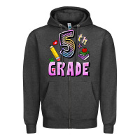 Charcoal Heather Fifth Grade Zipper Hoodie - RanaPortraitStore