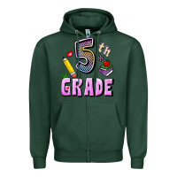Sports Green Fifth Grade Zipper Hoodie - RanaPortraitStore
