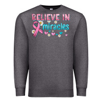 Charcoal Heather believe in miracles with ribbon Premium Sweatshirt - HRA Design Shop