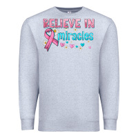 Heather Grey believe in miracles with ribbon Premium Sweatshirt - HRA Design Shop
