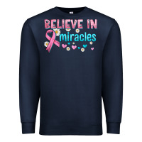 Navy believe in miracles with ribbon Premium Sweatshirt - HRA Design Shop