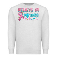 Oatmeal Heather believe in miracles with ribbon Premium Sweatshirt - HRA Design Shop