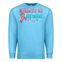Ocean Blue believe in miracles with ribbon Premium Sweatshirt - HRA Design Shop