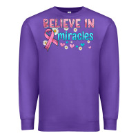 Purple believe in miracles with ribbon Premium Sweatshirt - HRA Design Shop