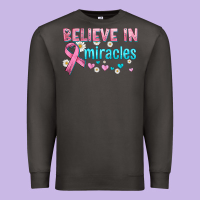 Believe In Miracles With Ribbon Premium Sweatshirt Designed By Hra Design Shop