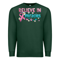 Sports Green believe in miracles with ribbon Premium Sweatshirt - HRA Design Shop