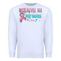 White believe in miracles with ribbon Premium Sweatshirt - HRA Design Shop