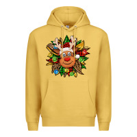 Antique Gold Christmas reindeer sunflower Premium Hoodie - Jasminsmagicworld