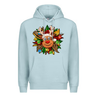 Blue Mist Christmas reindeer sunflower Premium Hoodie - Jasminsmagicworld
