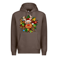 Coffee Christmas reindeer sunflower Premium Hoodie - Jasminsmagicworld