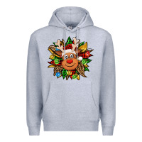 Heather Grey Christmas reindeer sunflower Premium Hoodie - Jasminsmagicworld