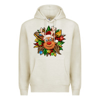 Oatmeal Heather Christmas reindeer sunflower Premium Hoodie - Jasminsmagicworld