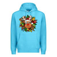 Ocean Blue Christmas reindeer sunflower Premium Hoodie - Jasminsmagicworld