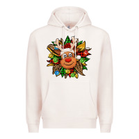 Pale Pink Christmas reindeer sunflower Premium Hoodie - Jasminsmagicworld