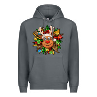 Rock Christmas reindeer sunflower Premium Hoodie - Jasminsmagicworld