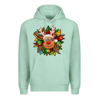 Seafoam Christmas reindeer sunflower Premium Hoodie - Jasminsmagicworld