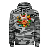 Slate Camo Christmas reindeer sunflower Premium Hoodie - Jasminsmagicworld