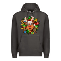 Smoke Christmas reindeer sunflower Premium Hoodie - Jasminsmagicworld