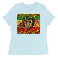 Baby Blue juneteenth black women  tumbler Ladies Tee - BarkalooDesign