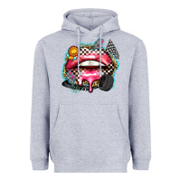 Heather Grey race lips Heavyweight Hoodie - Zillion Design Studio