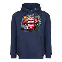 Navy race lips Heavyweight Hoodie - Zillion Design Studio