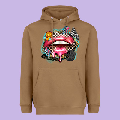 Race Lips Heavyweight Hoodie Designed By Zillion Design Studio