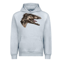 Heather Grey Deinonychus Face Urban Hoodie - LillyAllenDesigns