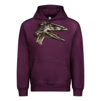 Mauve Wine Deinonychus Face Urban Hoodie - LillyAllenDesigns