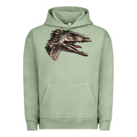 Pigment Oil Green Deinonychus Face Urban Hoodie - LillyAllenDesigns