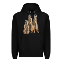 Black 3 meerkat Premium Hoodie - LillyAllenDesigns