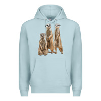 Blue Mist 3 meerkat Premium Hoodie - LillyAllenDesigns