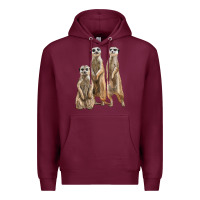 Burgundy 3 meerkat Premium Hoodie - LillyAllenDesigns